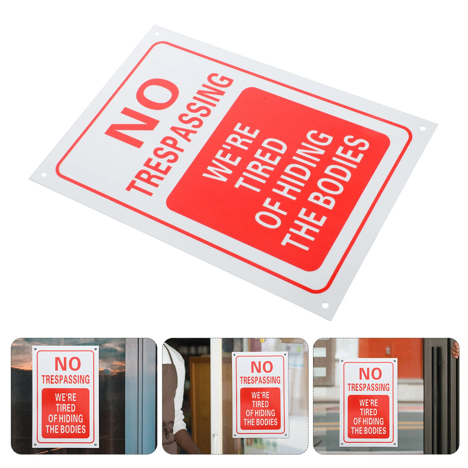 

No Trespassing Sign Metal Warning Board for Outdoor Private Property Iron Caution Sign Yard Garden Decorative Security Marker