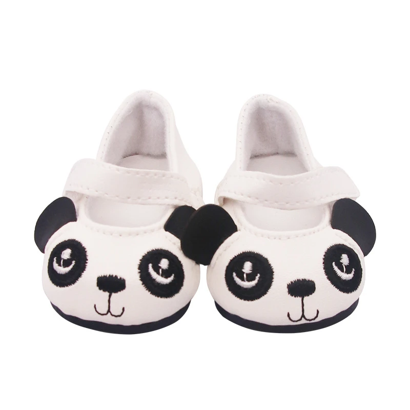Neue, heiß verkaufte flache Schuhe, einfache schwarz-weiße, farblich passende niedliche Cartoon-Panda-förmige Schuhe, bequem und vielseitig