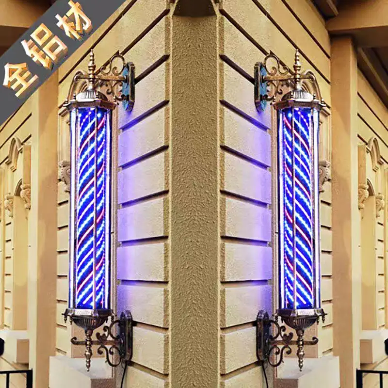 hair turn light retro wall-mounted barber shop turn light wall-mounted outdoor waterproof hair salon turn light rotating specia
