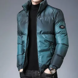 Padding Gradient Color Man Padded Coat Short Down Jackets for Men Casual Parkas Winter New in External Clothes 2024 Promotion &