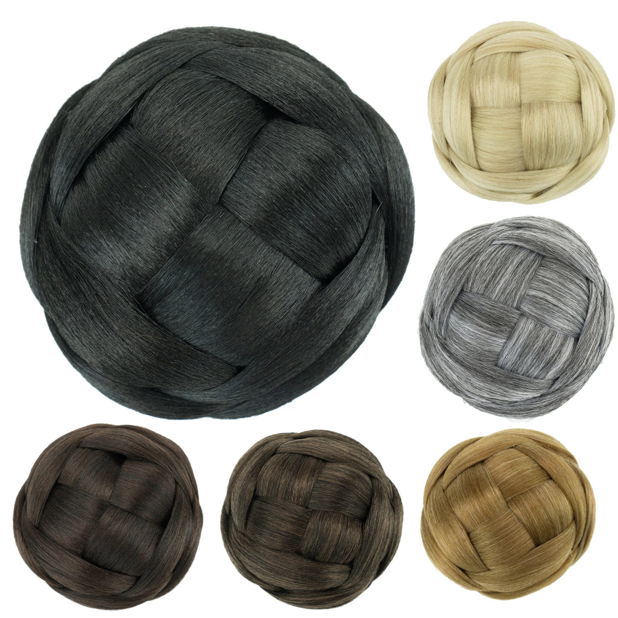 الاصطناعية مضفر العقدة راقصة كعكة الشعر غطاء دونات قطعة شعر Scrunchies كعكة الشعر للنساء Postiche