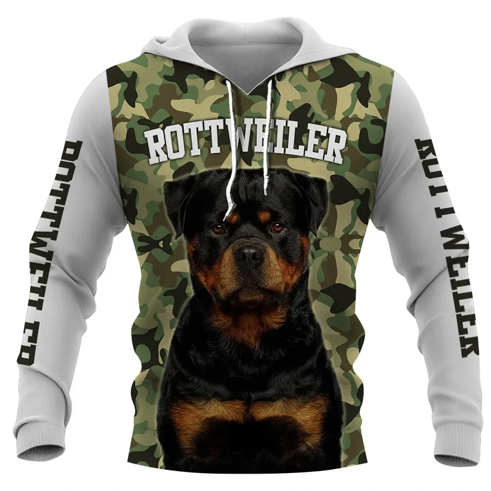 HX Animals Hoodies 3D Graphic Camo Dog Rottweiler Sweatshirts Casual Chihuahua Hoodie Sportswear Men Fo Women Clothing