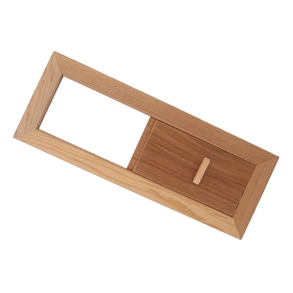 Afbeelding 5: Natuurlijk cederhouten sauna-ventilatierooster, verstelbaar ventilatiepaneel voor luchtcirculatie in sauna- en spa-ruimtes.