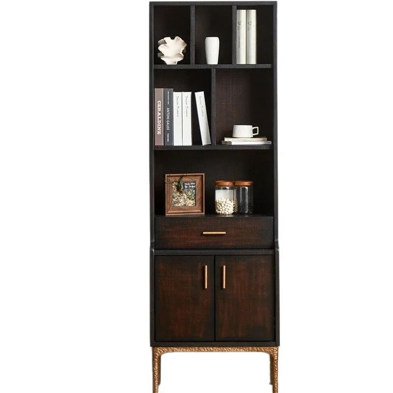 # Bibliothèque en bois massif de style médiéval, armoire de rangement pour chambre à coucher, armoire de rangement, étagère