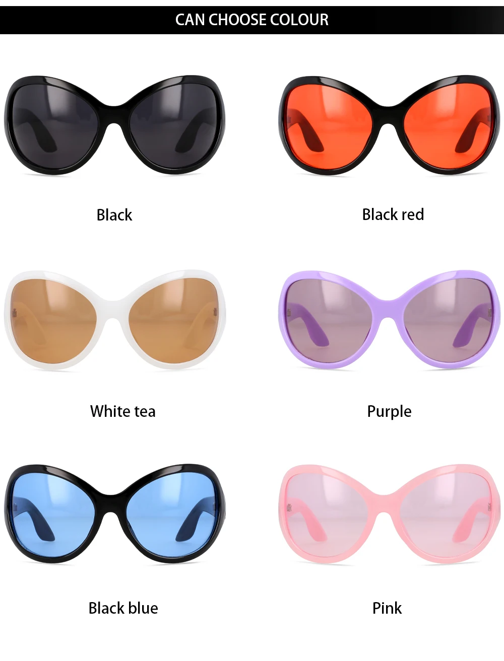 55806 Übergroße Luxus-Herren-Sonnenbrille, die Sonnenbrille für Männer und Frauen fahren, Markendesigner, männlich, Vintage, schwarz, ovale Sonnenbrille – Detail 4
