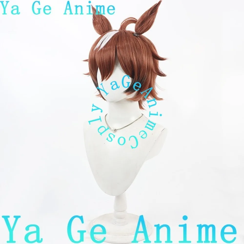 Wig Cosplay Uma Musume Pretty Derby Shinko Windy dengan Telinga dan Ekor Wig Acara Realitas Halloween Permainan Anime