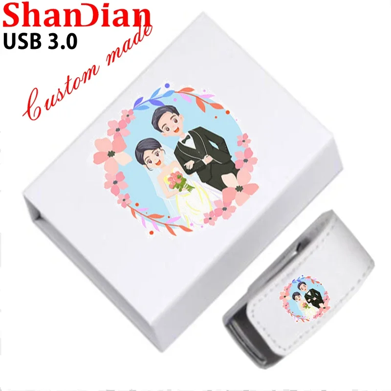 JASTER Free Custom LOGO Pendrive 64GB Flash Drive 16GB U Disk 8GB USB 3.0 32GB Pen Drives Memory Stick Wedding Photography Gifts