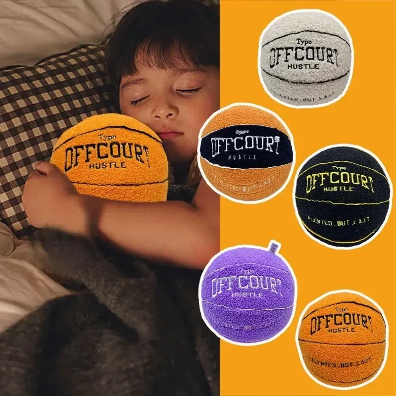 Off Court Basketball Pillow Plush Soccer Mascot with A Pillow Coral Fleece PP Cotton Filling Toys for Ages 14 Plush Dolls Pillow