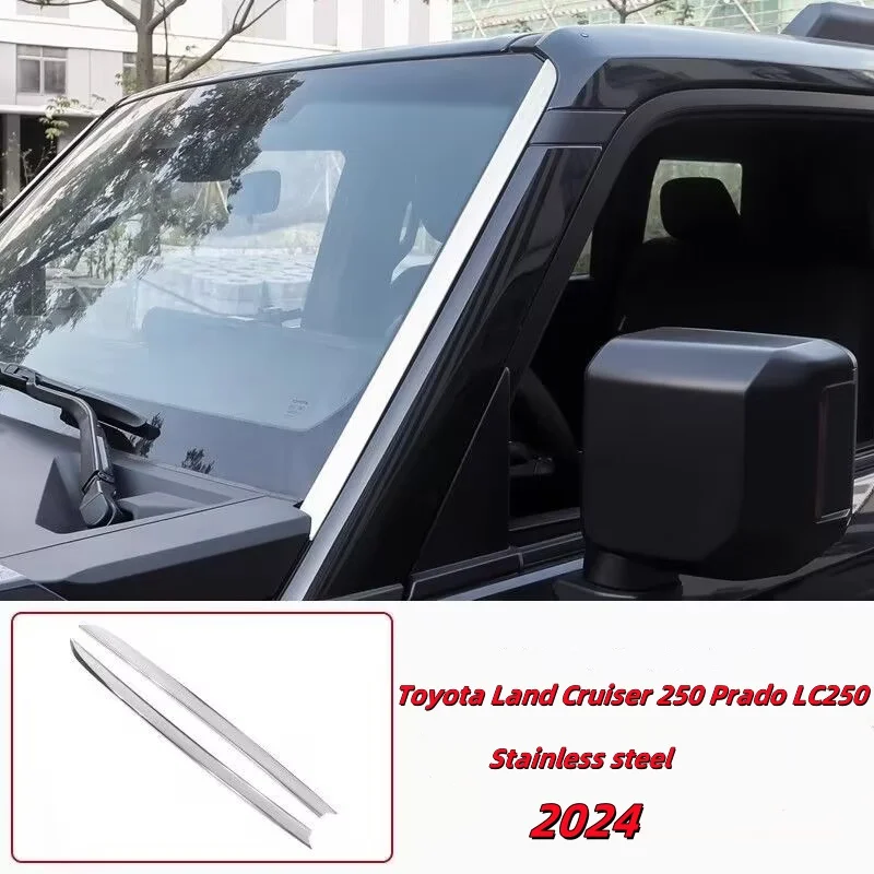 

For Toyota Land Cruiser 250 Prado LC250 2024 Stainless Steel Car front Rear Window Side Wing Roof Spoiler Cover Trim Car Styling