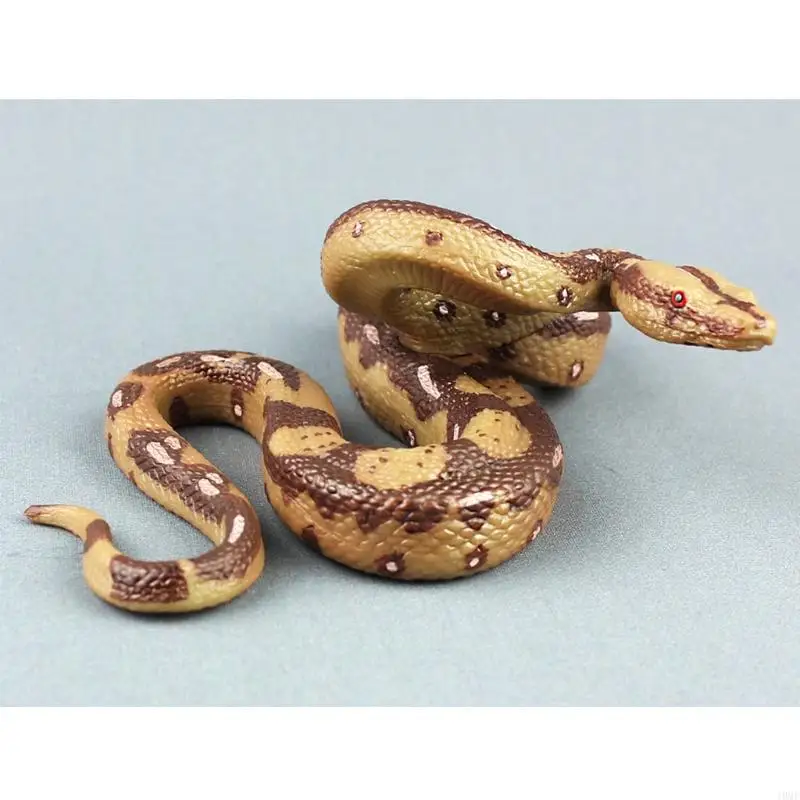 J0MF Modelos animais suaves Simulação Fake Golden Golden Snake Prank Joke Toy Birthday Gift