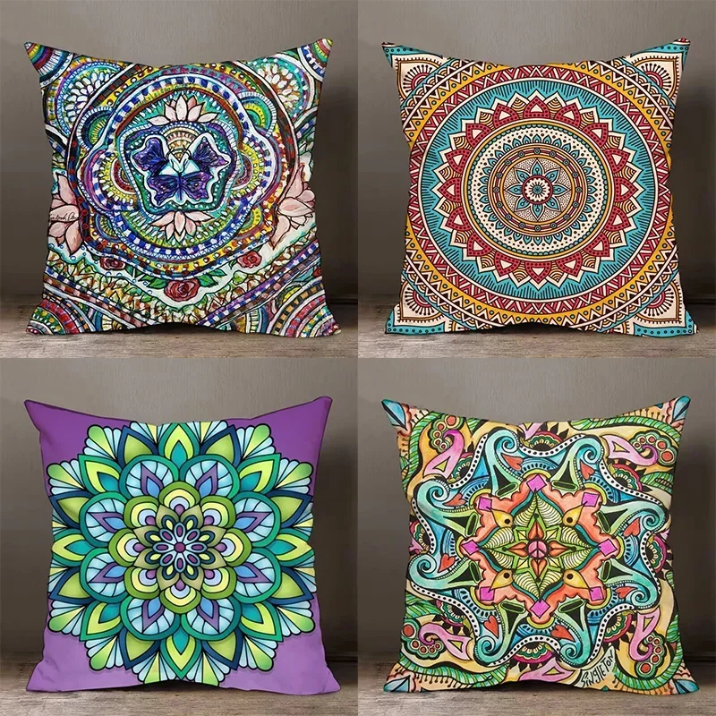 Pillow cases 45x45 Pillow case 40x40 Colorful Mandala Decorative Pillow Cover Sofa Bedroom Car Cushion Cover