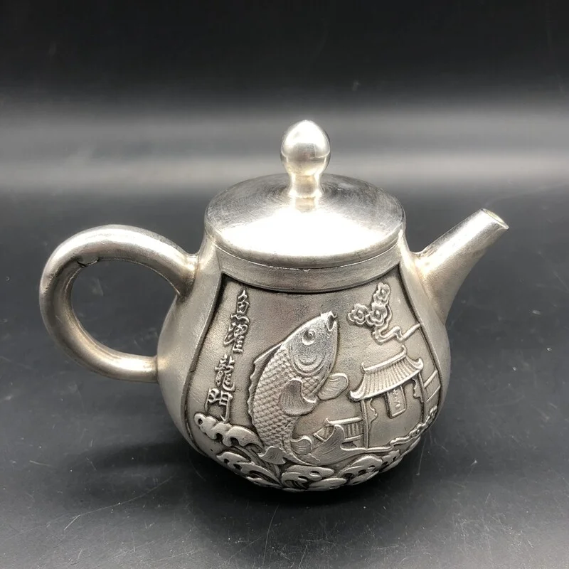 

Collect Carp Jumping Dragon Gate Pot Hidden Silver Wine Pot