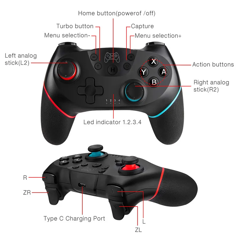 Wireless Controller Bluetooth Gamepad Für Nintendo Schalter PS3 PC Joystick Dual Vibration Gamepad Verzögerung Frei