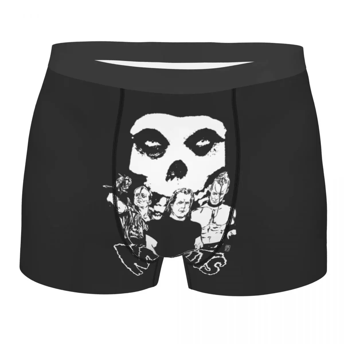 Custom Fashion Rock Punk Band Misfits Skull Face Boxers Shorts Panties Men's Underpants Breathable Heavy Metal Briefs Underwear