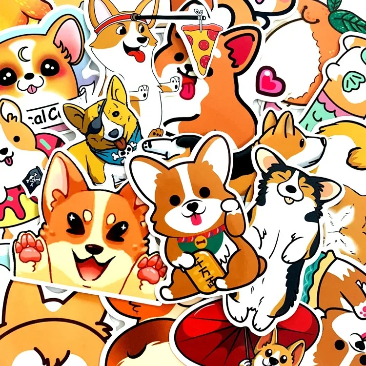 1Sets = 25PCS Pet Stickers Cute Dog Waterproof Stickers Notebook Electric Car Refrigerator