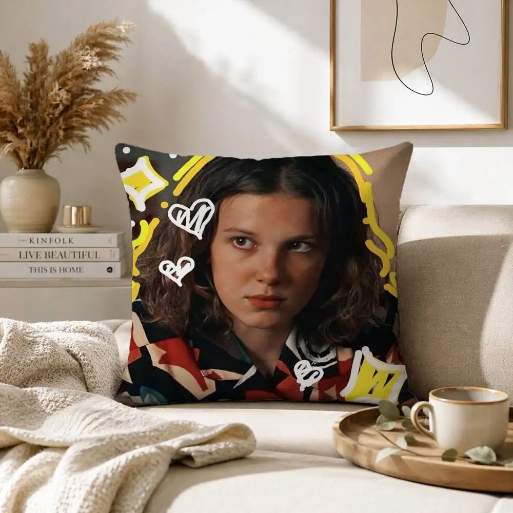 Millie Bobby Brown Pillow Case for Sofa Living Room Home Office Decor Protective Cover view 2
