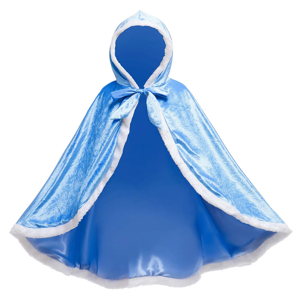 Girls Blue Costume Princess Cape Cape girl show show costume for Girls Princess Dress Up Birthday Party Fairy Frocks