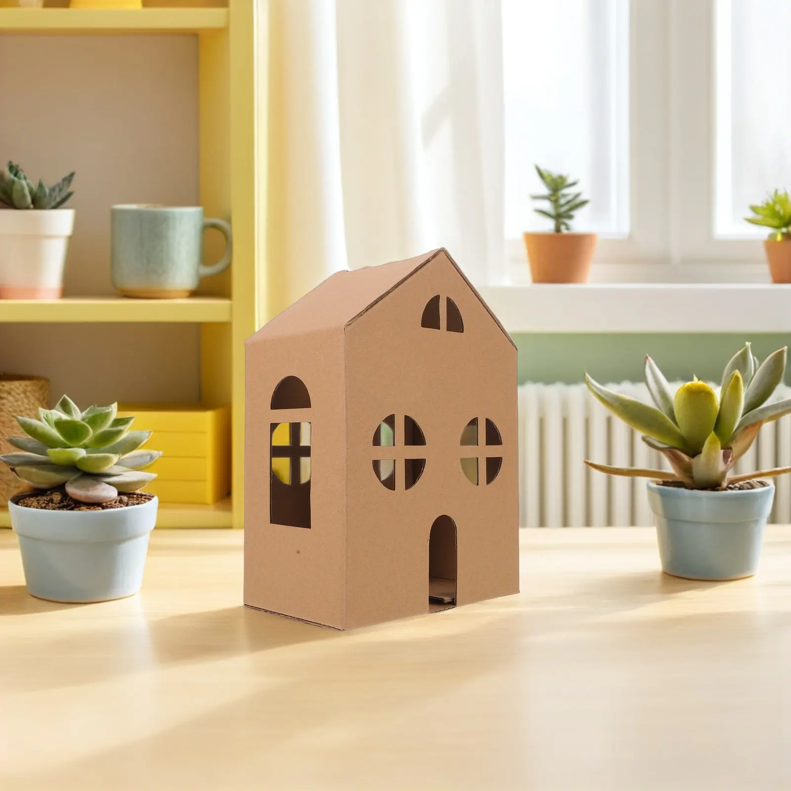 6 maisons en carton DIY pour enfants, kit de maison miniature inachevé, activité créative de construction et de coloriage, fournitures d'artisanat pour la maison et l'école