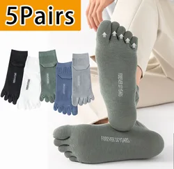 5 Pairs Toe Socks for Men Breathable Cotton Casual Thin High Quality Five Finger Socks Low Cut Ankle Male Sports Running Socks