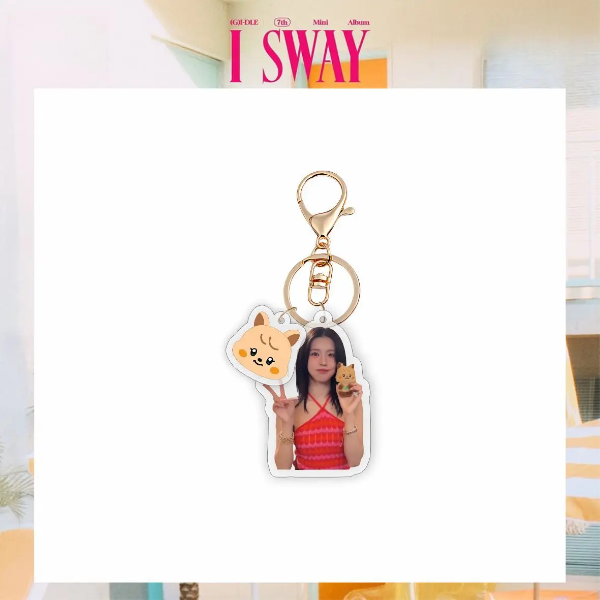 Kpop (G)I-DLE 7th Mini Album I SWAY Keychain ShuHua Soyeon Character Printing Acrylic Pendant Backpack Accessories Fans Gift