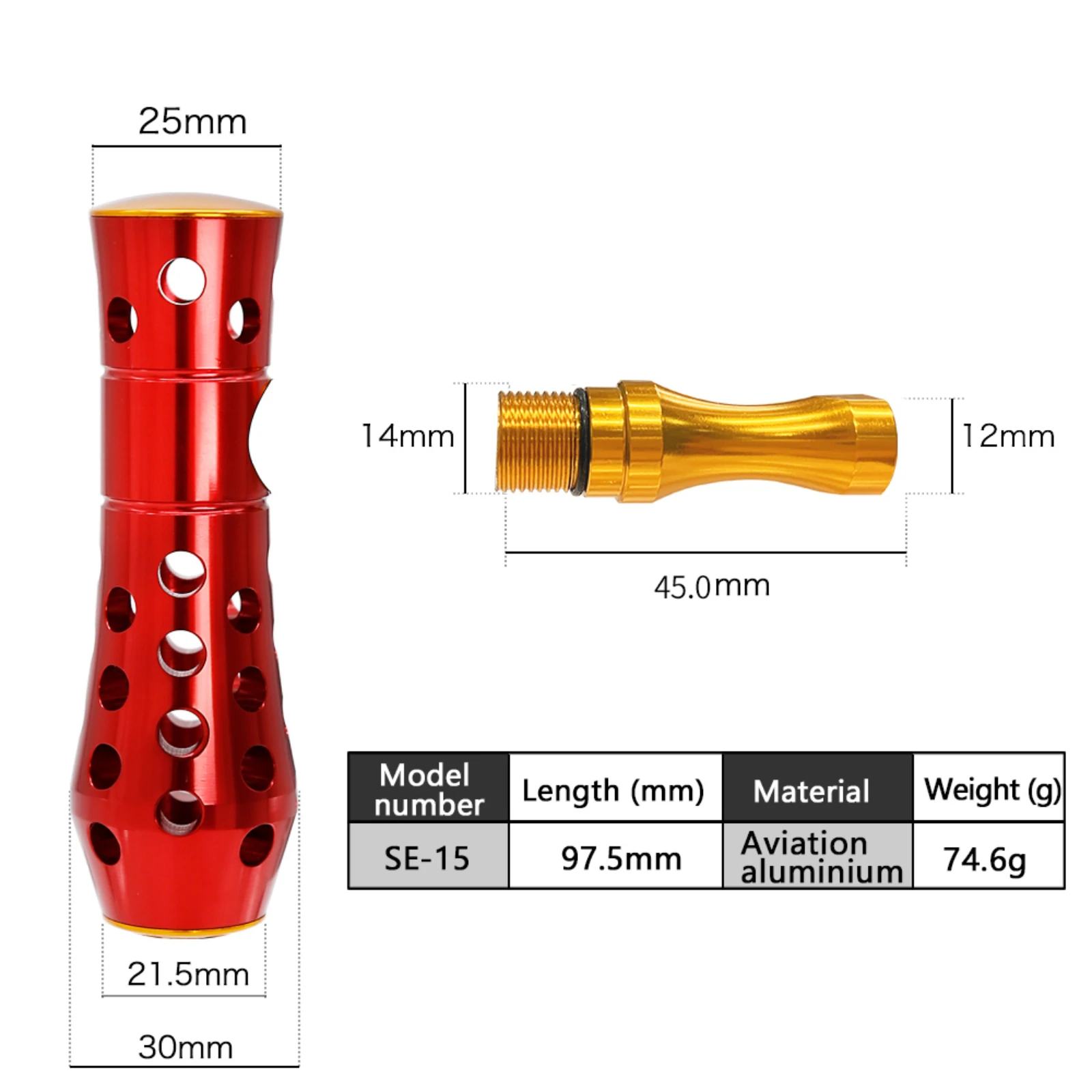 SANLIKE Fishing Reel Handle Aluminum Handle Knob Suitable for Shimano Type B & Daiwa Type L Replacement Fishing Reel Accessory