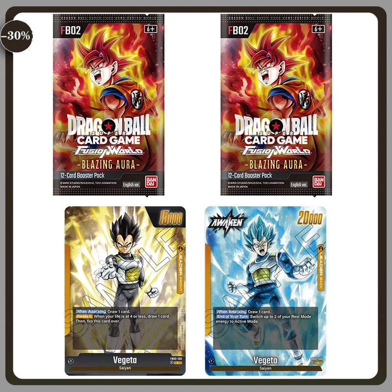 

English BANDAI DRAGON BALL SUPER CARD GAME FUSION WORLD FB02 BLAZING AURA Booster Pack TCG Anime Collection Card toy