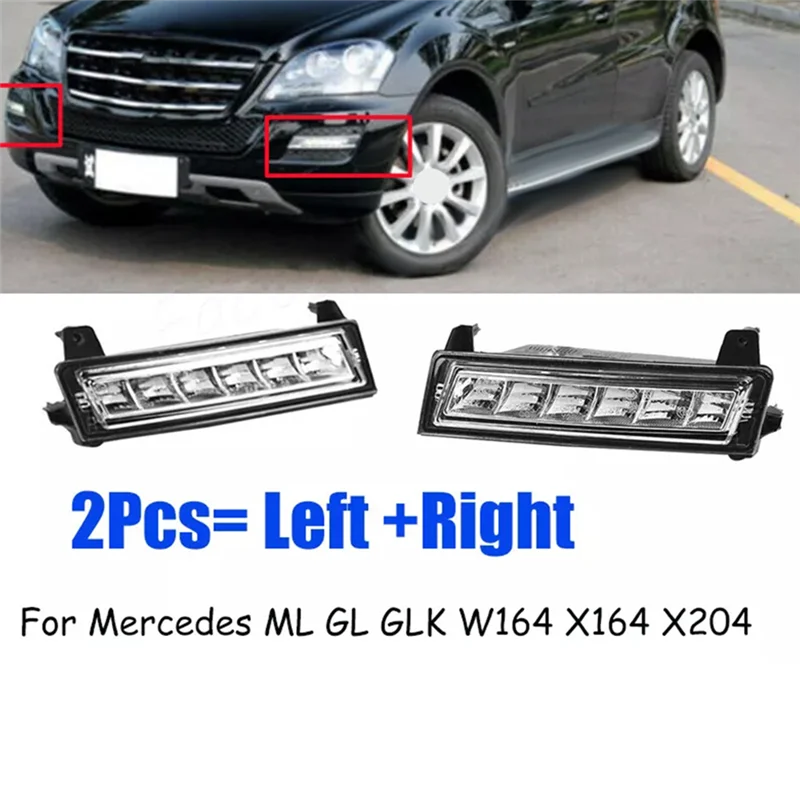 

Car Front LED Fog Lamp Daytime Running Light A1649060151 A1649060251 For ML GL GLK W164 X164 X204
