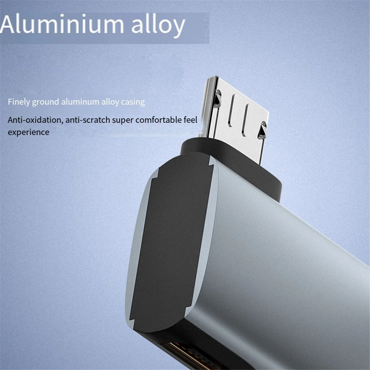 4K OTG Cable Adapter Power Supplied Micro-USB to USB with Angle Design. Suitable for Tablet, TV(Left)