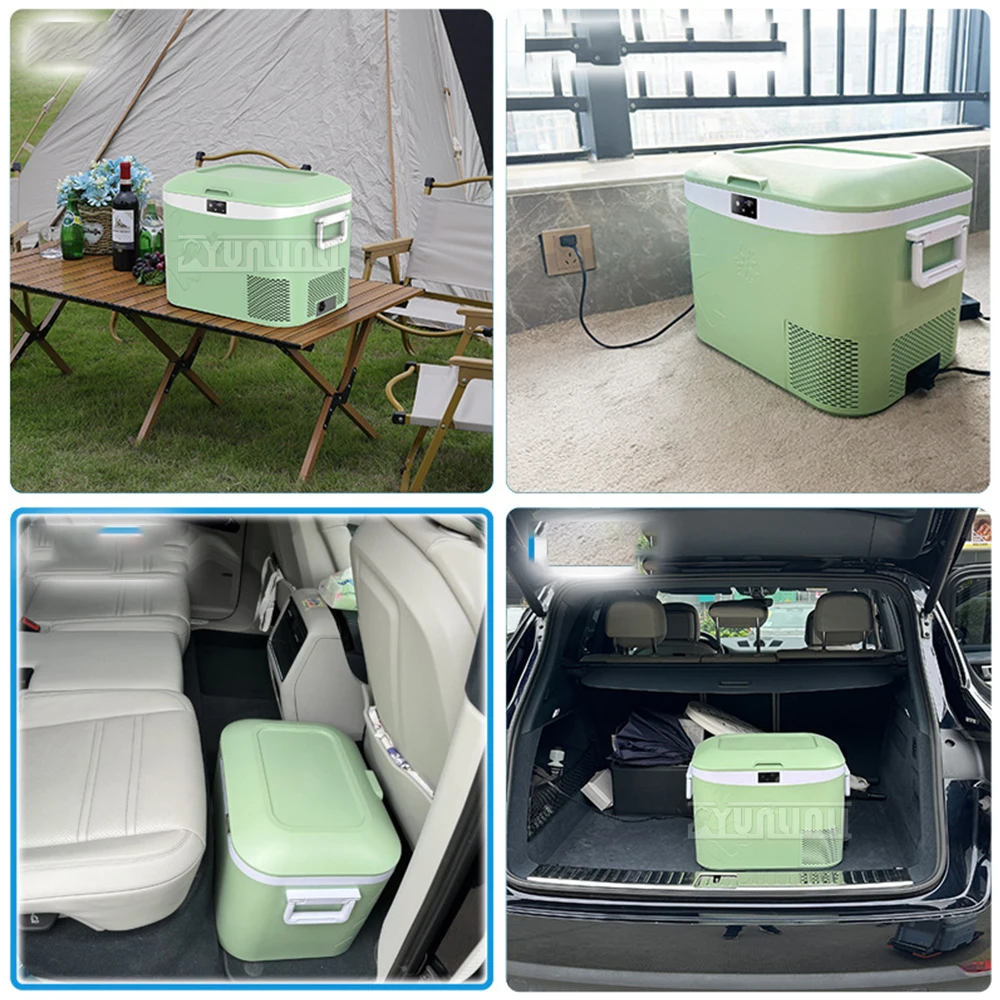 ตู้เย็นขนาดเล็ก18L/22L ตู้เย็นคอมเพรสเซอร์เครื่องดื่ม12/24V ตู้เย็นในรถยนต์ตู้เย็น