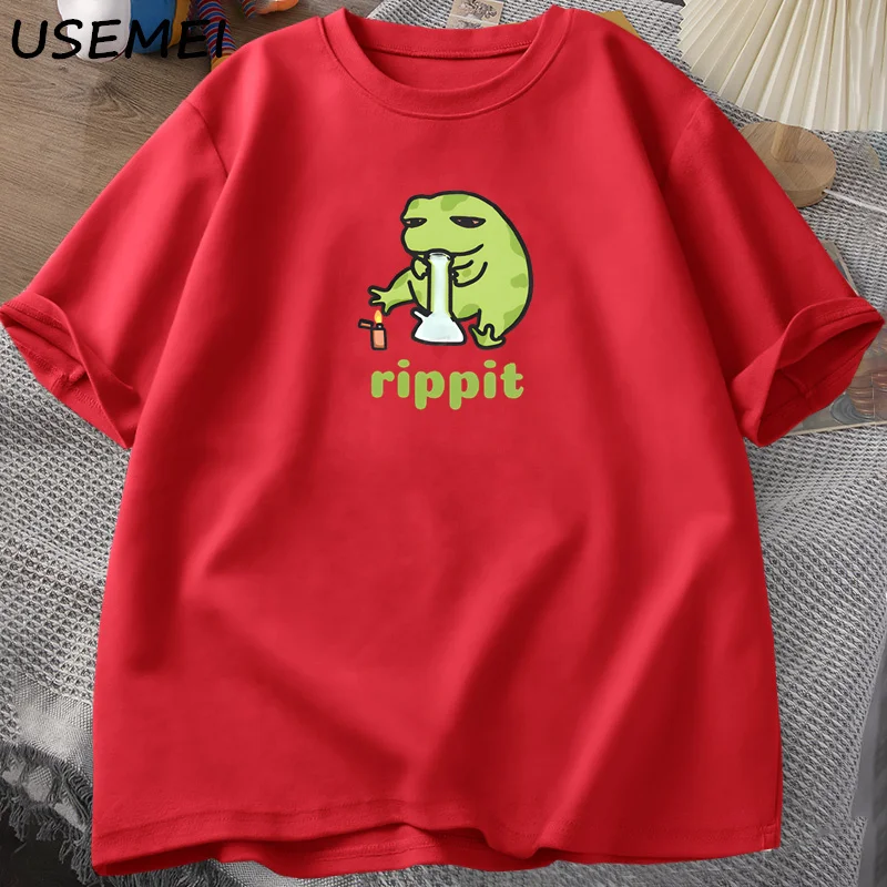 Śmieszna koszulka z żabą, graficzny t-shirt, codzienna koszulka z krótkim rękawem, koszulka z nadrukiem, streetwear Harajuku, damska koszulka, topy