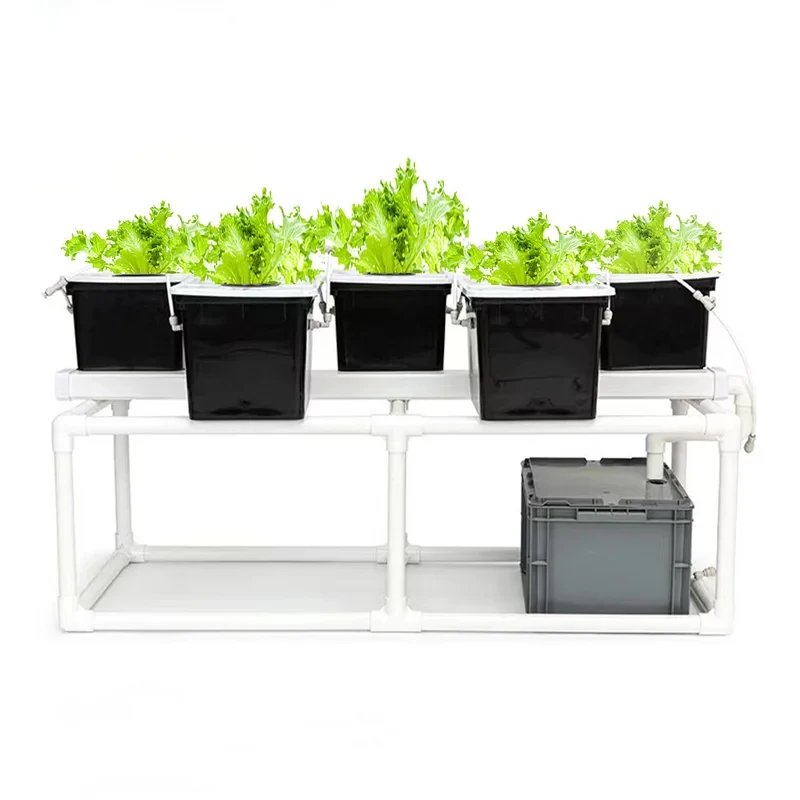

Recirculating Strong Pump 4 Grow Buckets Clone Hydroponics System with L Hydroponic Dutch Bucket