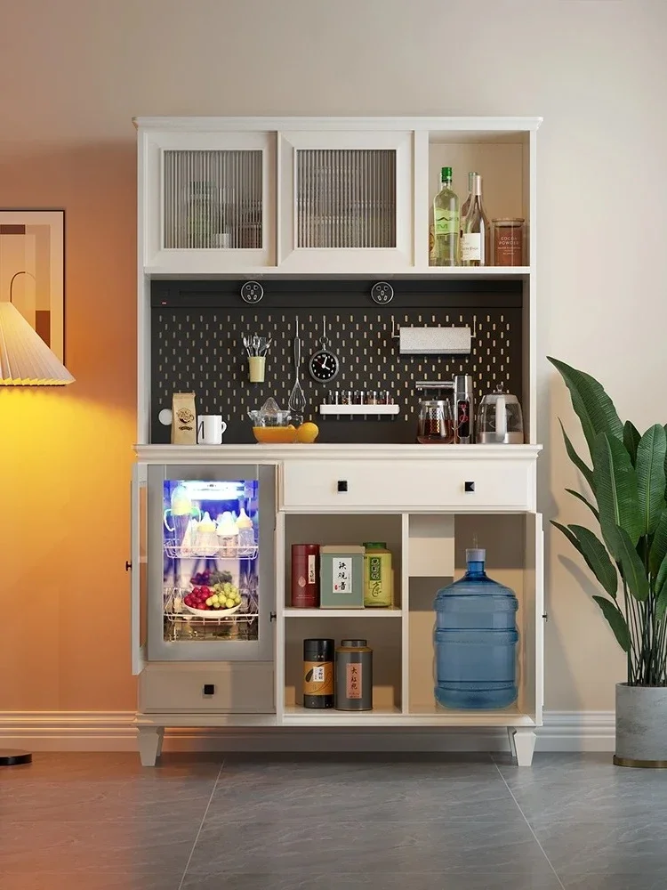 CX Modern Minimalist Solid Wood Wire-Wrap Board Dining Side Wine Cabinet High Cabinet Integrated Wall