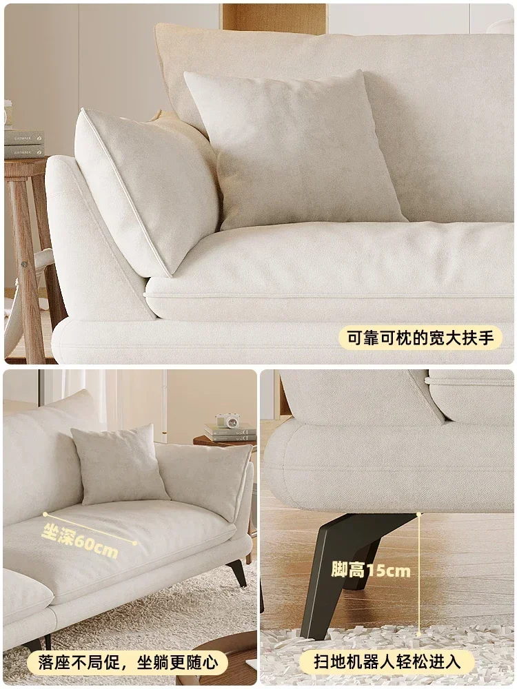 

Flannel Curved Corner Sofa Simple Modern Living Room Small Apartment