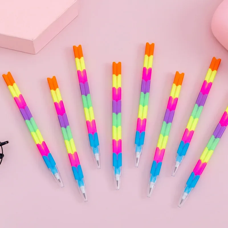 12PCS Creative Section Can Be Spliced Candied Gourd Pencil Student Pencil Stationery  School Supplies  Cute Pencils