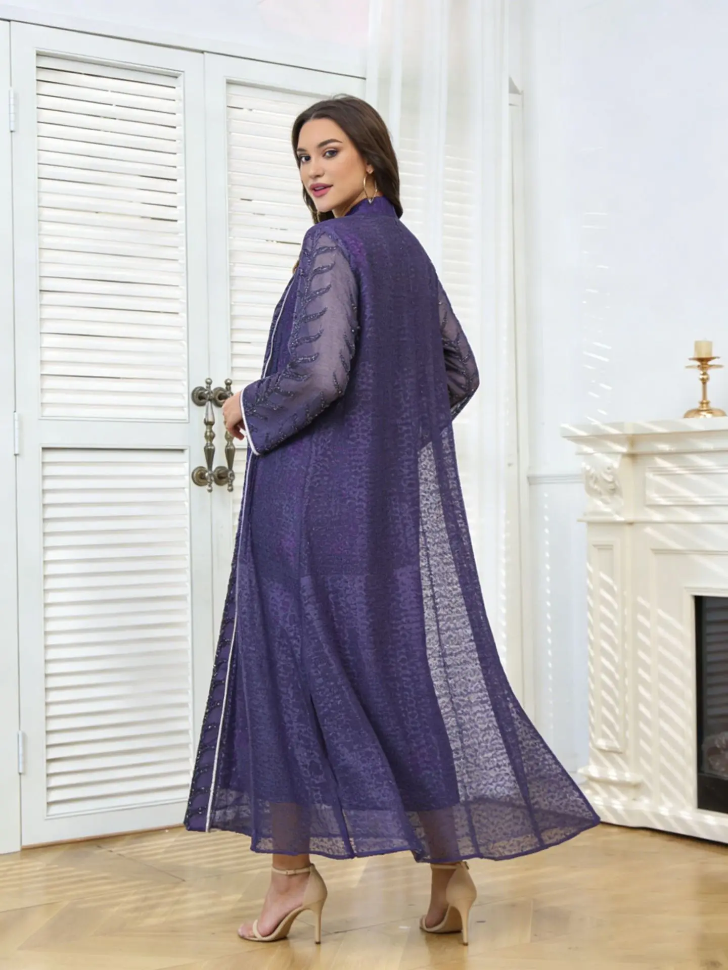 

Дубайские мусульманские женские абайи, вечерние платья макси с пайетками, марокканские платья для Рамадана, джалабия, дубайский кафтан, исламские арабские длинные халаты, платья-вестидос