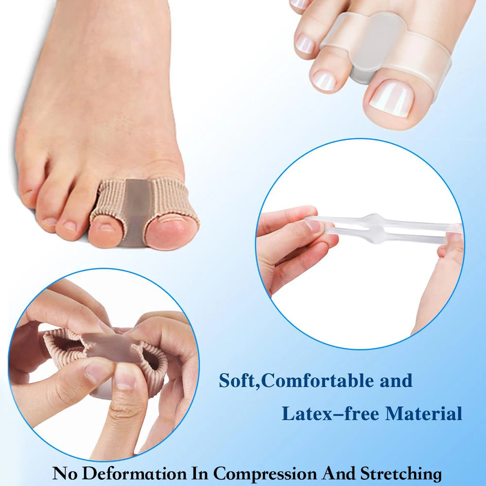 2 Pairs Toe Separator Hallux Valgus Bunion Corrector Orthotics Feet Bone Thumb Adjuster Correction Pedicure Feet Straightener