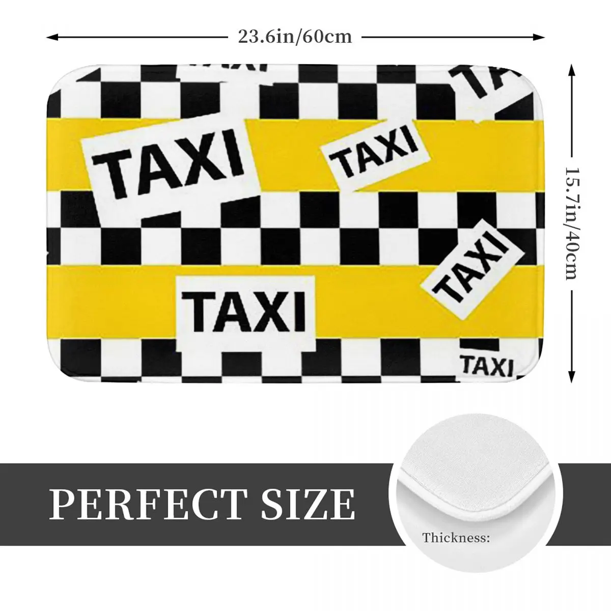 New York Yellow Taxi Cab Pattern Anti-slip Doormat Floor Mat Absorbent Mat Carpet Rug for Kitchen Entrance Bedroom Footpad Mats