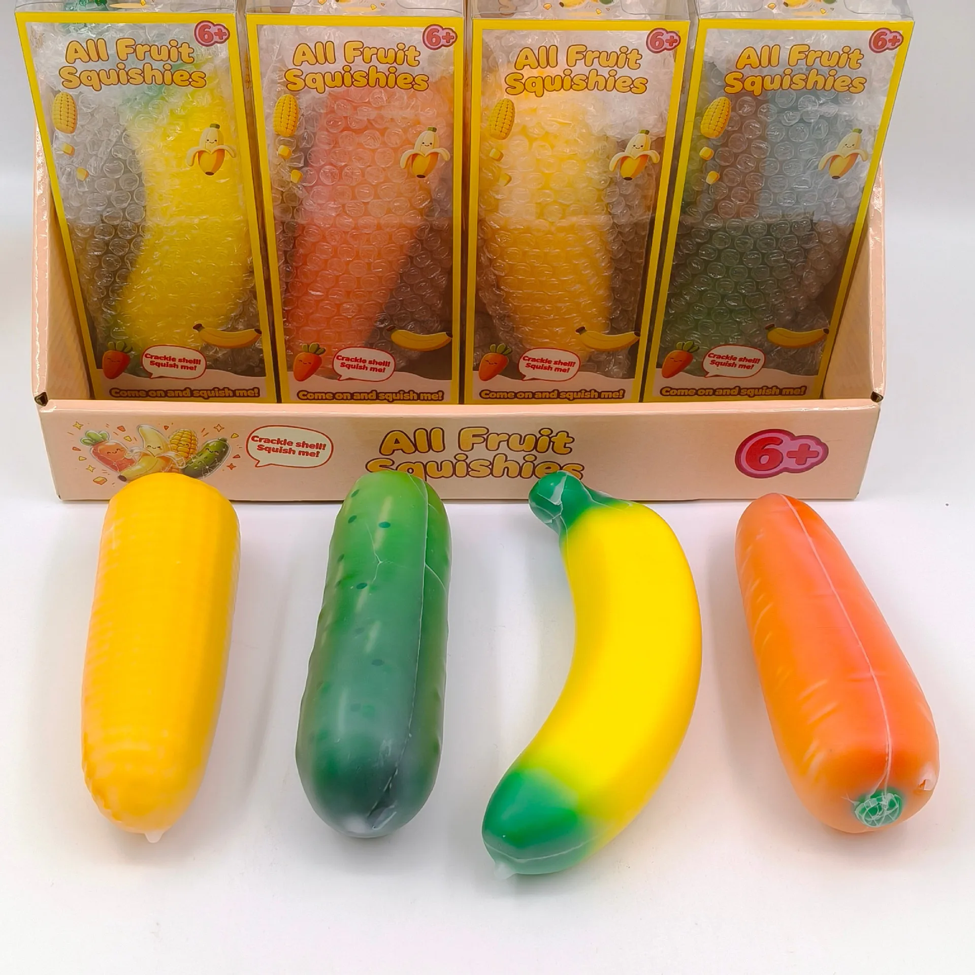 squishy-crunchy-memory-sand-creative-realistic-fruits-veggies-banana-carrot-cucumber-stress-relief-squeeze-decompression-toy