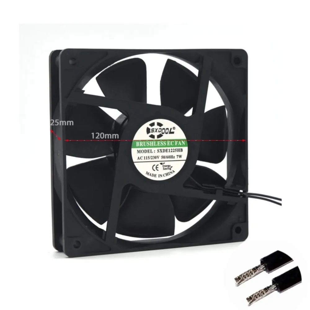 New 120mm EC Fan Motor Axial 120*120*25 mm AC 110V 115V 220V 230V 2600RPM 100.2CFM Strong Air Flow Energy Saving