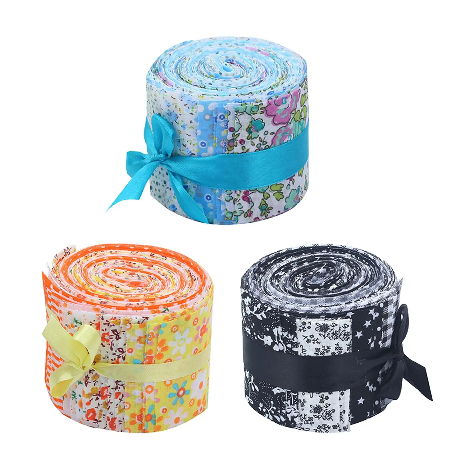 20x 2.4 inch Jelly Roll Floral Printed Quilt Strips with Different Patterns