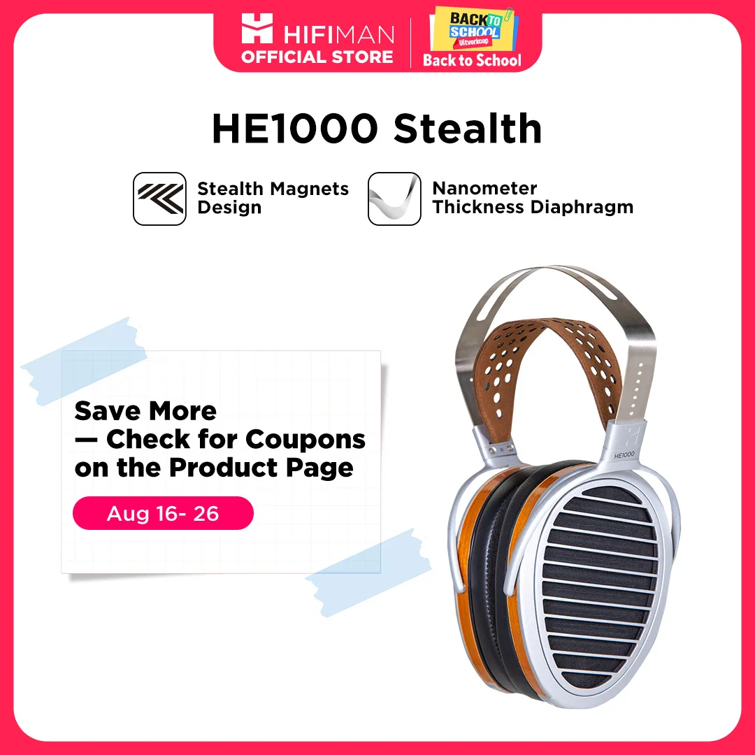 Image of HIFIMAN HE1000 Stealth Magnet Planar Magnetic Full-Size Over-Ear Open-Back Hi-Fi-Kopfhörer in Referenzqualität für Audiophile