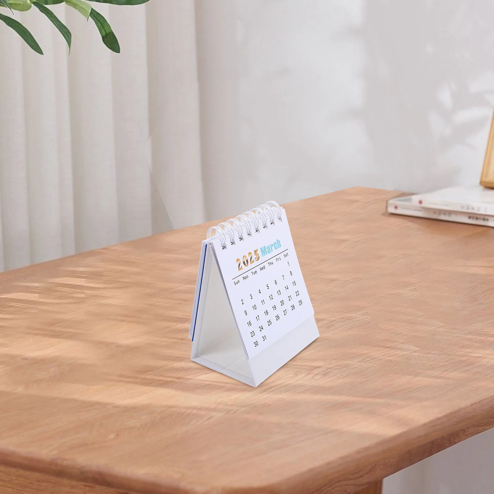 

2024 2025 Mini Desk Calendar Small Paper Flipping Desktop Green 2410 Office Home Decorative Standing Daily Use Household