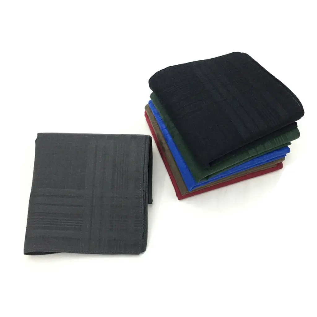 12 قطعة مناديل كلاسيكية بلون سادة مربعة من القطن للجيب