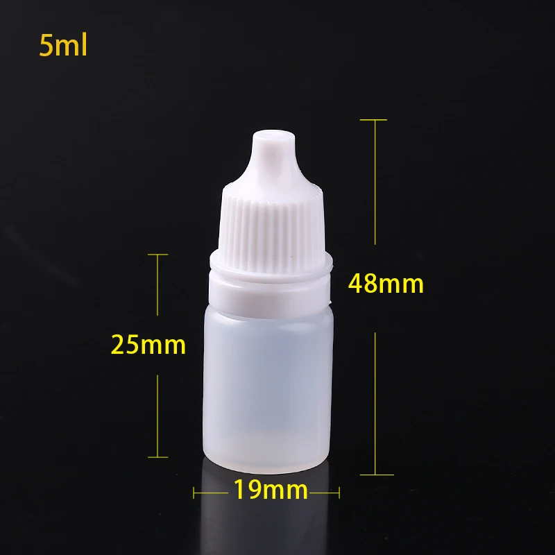 100pcs Dropper Bottles Squeezable Eye Drop Bottle Empty Plastic Liquid Eyedrops Vial 3ml 5ml 10ml 15ml 20ml 30ml 50ml 100ml