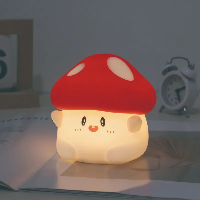 

Cartoon Mushroom Silicone Night Lights Creative Atmosphere Light Birthday Christmas Gifts Pat Light Desktop Practical Ornaments