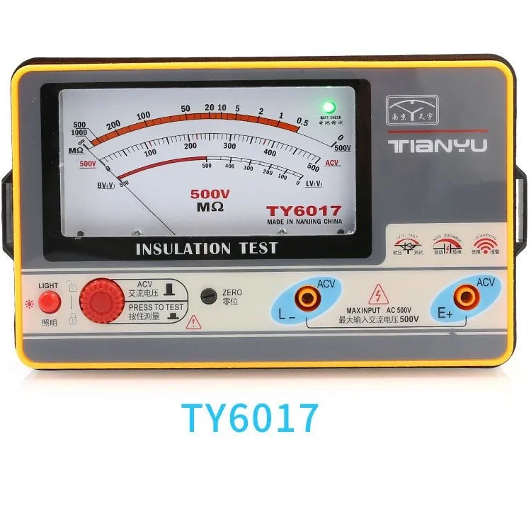 Imagem -03 - Ponteiro tipo Isolamento Resistência Testador Megohmmeter Medidor de Terra Voltímetro Ty6017 Ty6018 Ty6045