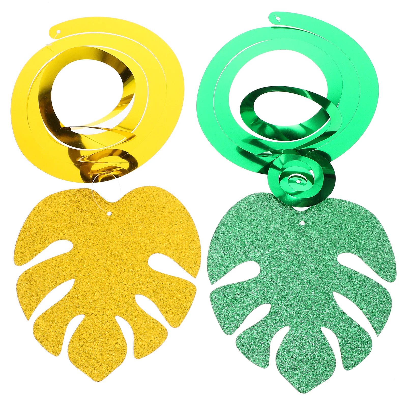 18 قطعة أوراق Monstera الاستوائية معلقة دوامة ديكور دوامة حفلة زينة للسقف لحدث مهرجان مأدبة عيد ميلاد الزفاف #3