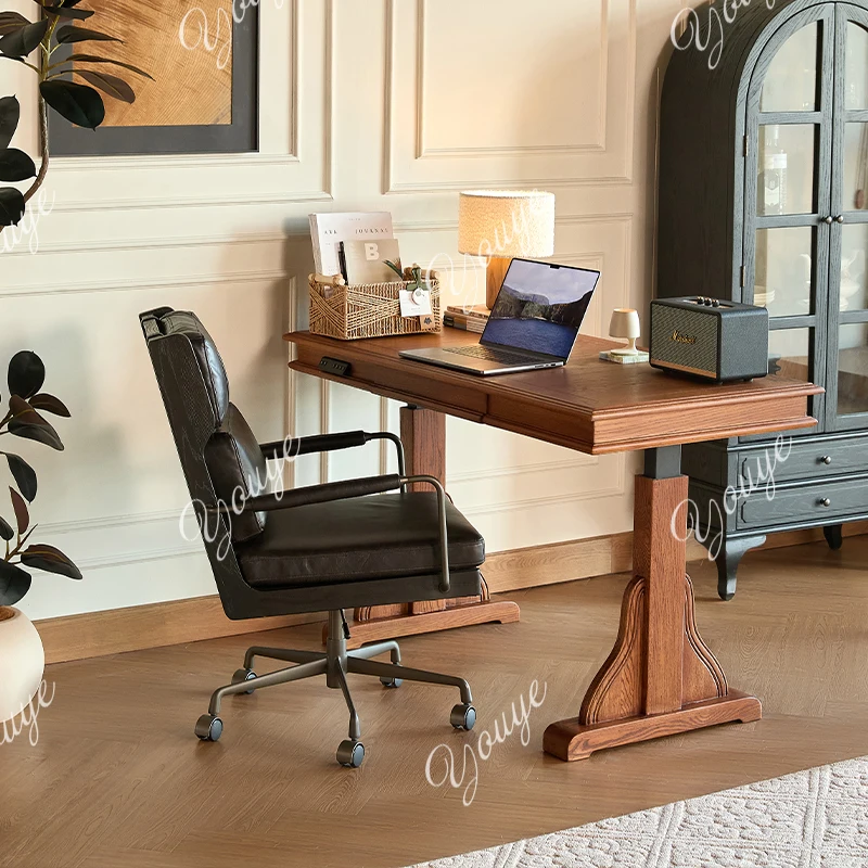 Электрический подъемный компьютерный стол из цельного дерева, бытовой стол, настольный стол для киберспорта, подъемный верстак