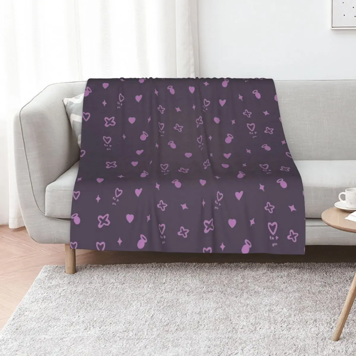 

Ninomae Ina nis inanis purple tentacle girl pattern Throw Blanket Luxury Designer blankets ands Furry Summer Blankets