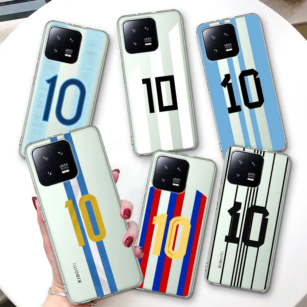 

Football Number Case for Xiaomi Mi 15 Ultra 14 11 Lite 5G NE 14T 13 15T 10T Pro 12 Lite 12T 10 12S Transparent TPU Phone Cover